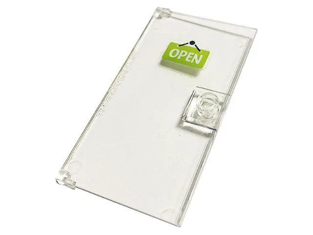 Door 1 x 4 x 6 with Stud Handle with Lime 'OPEN' Sign Pattern (Sticker) - Set 41444