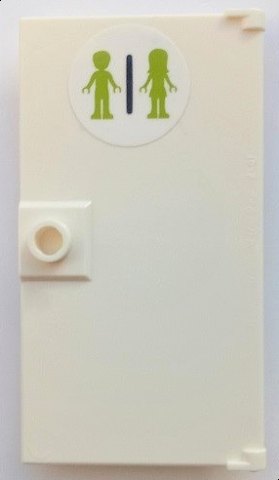 Door 1 x 4 x 6 with Stud Handle with Lime Male and Female Mini Dolls Silhouettes (Unisex Restroom) Pattern (Sticker) - Set 41395