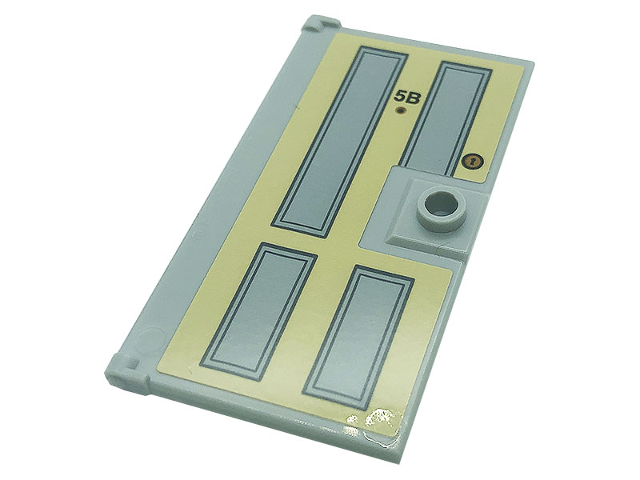 Door 1 x 4 x 6 with Stud Handle with '5B', Peephole and Lock Pattern (Sticker) - Set 21328