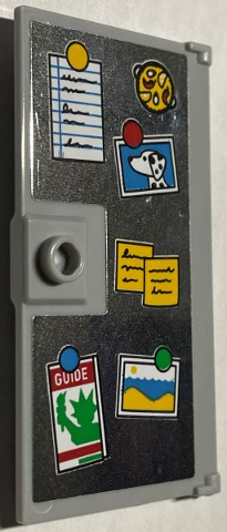 Door 1 x 4 x 6 with Stud Handle with Notes, Photos and Fridge Magnets on Mirrored Background Pattern (Sticker) - Set 21330