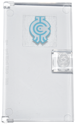 Door 1 x 4 x 6 with Stud Handle with Medium Azure and White Borg Industries Logo Pattern (Sticker) - Set 71799