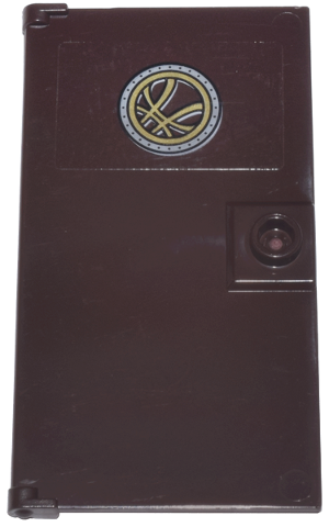 Door 1 x 4 x 6 with Stud Handle with Gold and Light Bluish Gray Circle with 4 Curved Lines Seal of the Vishanti Pattern (Sticker) - Set 76218