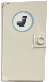 Door 1 x 4 x 6 with Stud Handle with Bright Light Blue and Dark Blue Toilet Sign Pattern (Sticker) - Set 42655