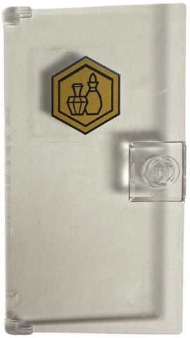 Door 1 x 4 x 6 with Stud Handle with Potion Bottles on Gold Hexagonal Sign Pattern (Sticker) - Set 75684
