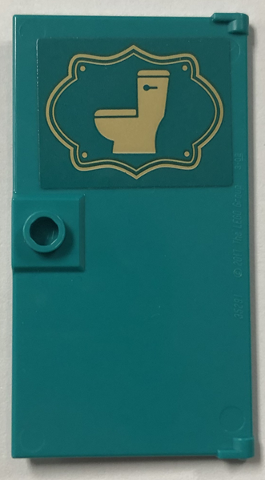 Door 1 x 4 x 6 with Stud Handle with Gold Restroom Sign with Toilet Pattern (Sticker) - Set 41714