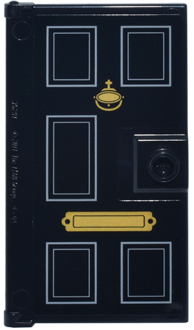 Door 1 x 4 x 6 with Stud Handle with Light Bluish Gray Panels and Gold Knocker and Mail Slot Pattern (Sticker) - Set 10351