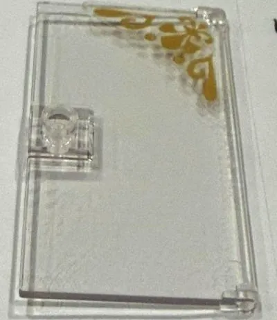 Door 1 x 4 x 6 with Stud Handle with Gold Fleur-de-lis and Swirls Pattern Model Left Side (Sticker) - Set 41684