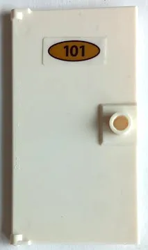 Door 1 x 4 x 6 with Stud Handle with '101' on Oval Gold Sign Pattern (Sticker) - Set 41684