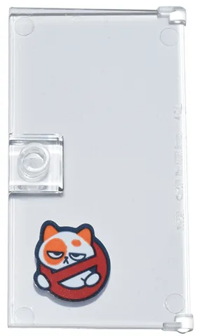 Door 1 x 4 x 6 with Stud Handle with Red Prohibition Circle with Line and Calico Cat (Churro) Pattern (Sticker) - Set 42677