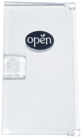 Door 1 x 4 x 6 with Stud Handle with White 'open' and Leaves Pattern (Sticker) - Set 42693