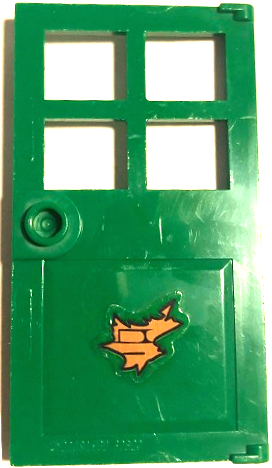 Door 1 x 4 x 6 with 4 Panes and Stud Handle with Exposed Wood in Hole Pattern (Sticker) - Set 41702