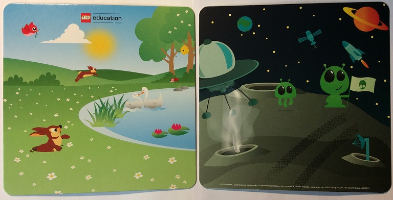 Paper Cardboard Backdrop for Set 45014, Aliens Moonscape / Chipmunks Park Pattern