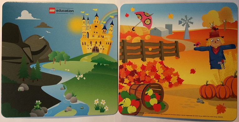 Paper Cardboard Backdrop for Set 45014, Scarecrow Fall / Castle River Pattern