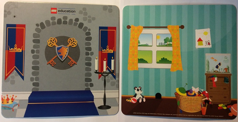 Paper Cardboard Backdrop for Set 45014, Child's Room / Castle Shield Flag Pattern