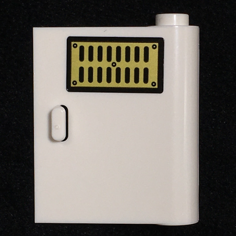 Door 1 x 3 x 3 Right - Open Between Top and Bottom Hinge with Gold Air Vent Pattern (Sticker) - Set 75968