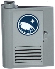Door 1 x 3 x 3 Left - Open Between Top and Bottom Hinge with Arctic Explorer Logo and Vents Pattern (Sticker) - Set 60035