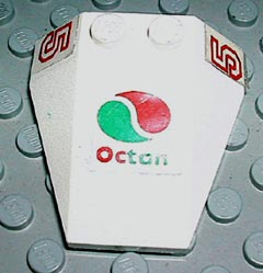Wedge 4 x 4 Triple without Stud Notches with Octan Logo and Number 5 both sides Pattern (Stickers) - Set 6648-1