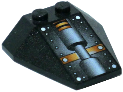 Wedge 4 x 4 Triple without Stud Notches with Stingray Engine with White Dots and Hydraulic Cylinder Pattern