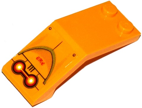 Windscreen 5 x 2 x 1 2/3 with Fire Cores, Red Alien Characters and Rivets Pattern (Sticker) - Set 70144