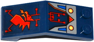 Windscreen 5 x 2 x 1 2/3 with Red Dragon Head and Circuitry Pattern (Stickers) - Set 70319