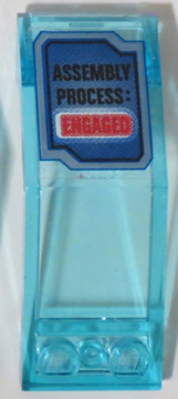 Windscreen 5 x 2 x 1 2/3 with Blue Screen with 'ASSEMBLY PROCESS: ENGAGED' Pattern (Sticker) - Set 70596