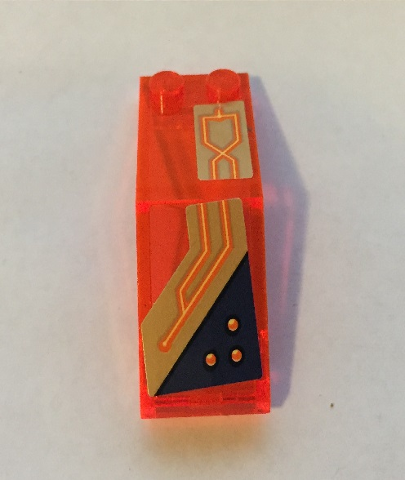 Windscreen 5 x 2 x 1 2/3 with Orange Circuitry Pattern Model Left Side (Stickers) - Set 72004