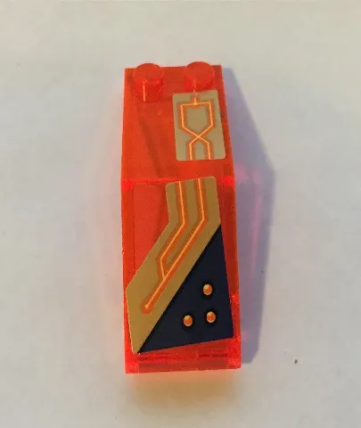 Windscreen 5 x 2 x 1 2/3 with Orange Circuitry Pattern Model Left Side (Stickers) - Set 72004