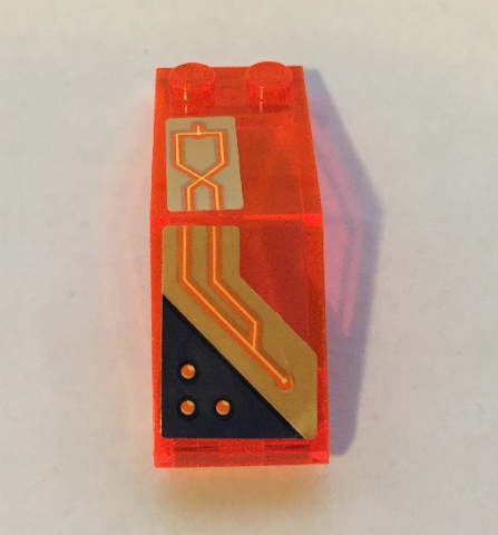 Windscreen 5 x 2 x 1 2/3 with Orange Circuitry Pattern Model Right Side (Stickers) - Set 72004