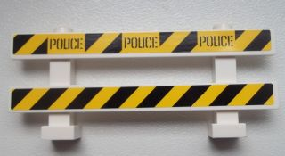 Fence 1 x 8 x 2 2/3 with Black 'POLICE' on Black and Yellow Danger Stripes Pattern (Stickers) - Set 60007