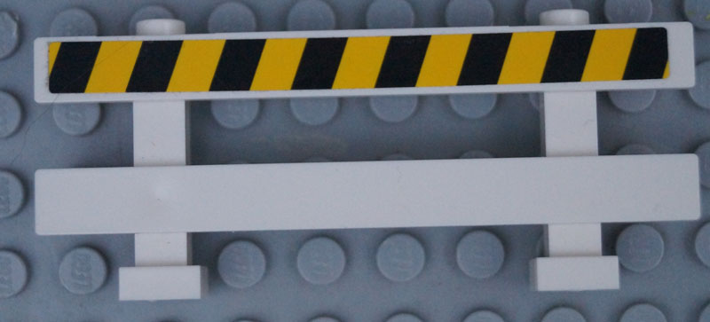 Fence 1 x 8 x 2 2/3 with Black and Yellow Danger Stripes Pattern (Sticker) - Set 60138