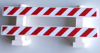 Fence 1 x 8 x 2 2/3 with Red and White Danger Stripes Pattern (Stickers) - Set 60200