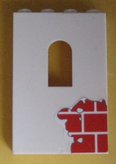 Panel 1 x 4 x 5 Wall with Window with Red Bricks Pattern Bottom Right (Sticker) - Set 6242