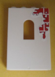 Panel 1 x 4 x 5 Wall with Window with Red Bricks Pattern Top Right (Sticker) - Set 6242