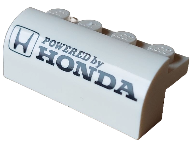 Slope, Curved 2 x 4 x 1 1/3 with 4 Recessed Studs with 'POWERED by HONDA' Logo Pattern