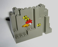 Rock Panel 4 x 10 x 6 Rectangular (BURP) with Fish and Crab Pattern (Stickers) - Sets 6558 / 6559