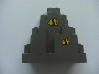 Rock Panel 3 x 8 x 7 Triangular (LURP) with 2 Fish Pattern (Stickers) - Set 6559