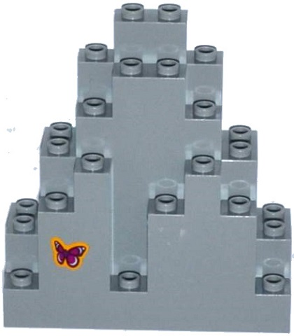 Rock Panel 3 x 8 x 7 Triangular (LURP) with Magenta Butterfly Pattern Lower Left (Sticker) - Set 41122