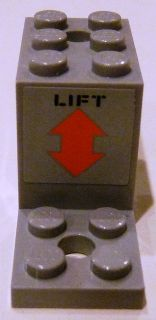 Bracket 5 x 2 x 2 1/3 with 2 Holes with 'LIFT' and Orange Double Arrow Pattern (Sticker) - Set 4210