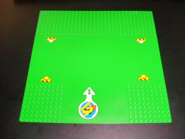 Baseplate, Road 32 x 32 9-Stud T Intersection with Landing Lights and Arrow with Number 1 and Airplane Pattern (Stickers) - Set 3671