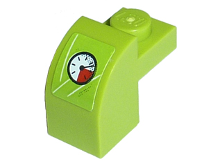 Slope, Curved 2 x 1 x 1 1/3 with Recessed Stud with Gauge Pattern (Sticker) - Set 8188