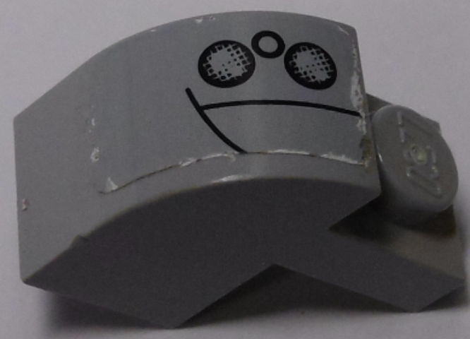 Slope, Curved 2 x 1 x 1 1/3 with Recessed Stud with 3 Running Lights Pattern Model Right Side (Sticker) – Set 8654