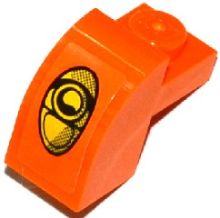 Slope, Curved 2 x 1 x 1 1/3 with Recessed Stud with Yellow Headlight Pattern (Sticker) – Set 75912