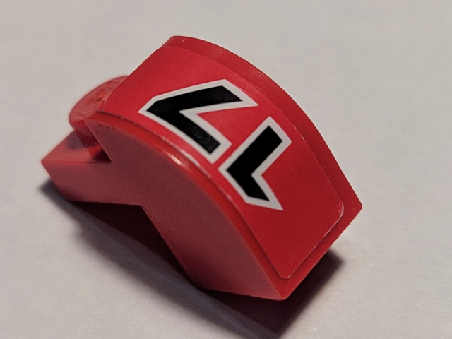 Slope, Curved 2 x 1 x 1 1/3 with Recessed Stud with Number 17 Pattern Model Right Side (Sticker) - Set 8184