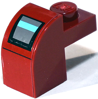 Slope, Curved 2 x 1 x 1 1/3 with Recessed Stud with Black and Dark Bluish Gray Engine Reactor Vent and Small Medium Azure Trapezoid Pattern (Sticker) - Set 75025