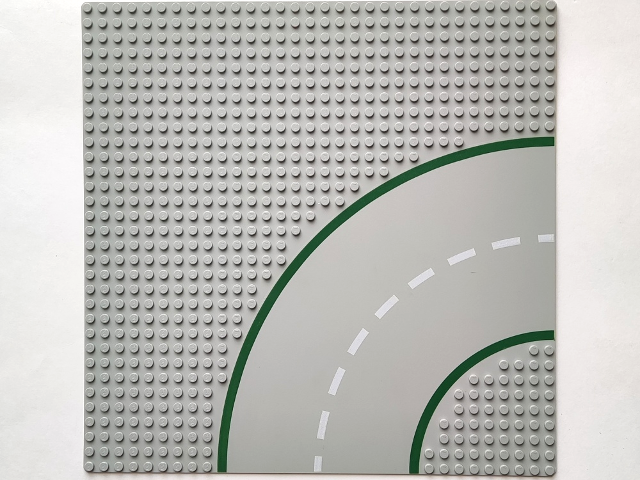 Baseplate, Road 32 x 32 9-Stud Curve with Road Pattern