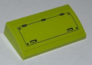 Slope, Curved 2 x 4 x 2/3 without Bottom Tubes with Hatch Pattern (Sticker) - Set 8708