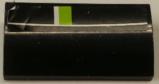 Slope, Curved 2 x 4 x 2/3 without Bottom Tubes with Lime and White Stripe on Black Background Pattern Model Back (Sticker) - Set 8154