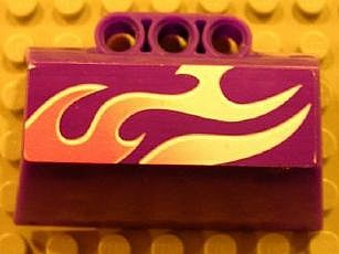 Technic, Panel Engine Block Half / Side Intake with Flames Pattern Model Left Side (Sticker) - Set 8491