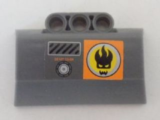 Technic, Panel Engine Block Half / Side Intake with Agents Dr. Inferno Logo and 'DO NOT COVER' Pattern Model Right Side (Sticker) - Set 8634