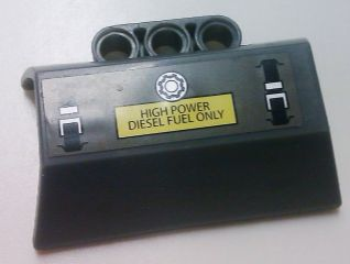 Technic, Panel Engine Block Half / Side Intake with 'HIGH POWER DIESEL FUEL ONLY' on Yellow Rectangle, Silver Gas Cap Pattern (Sticker) - Set 8635